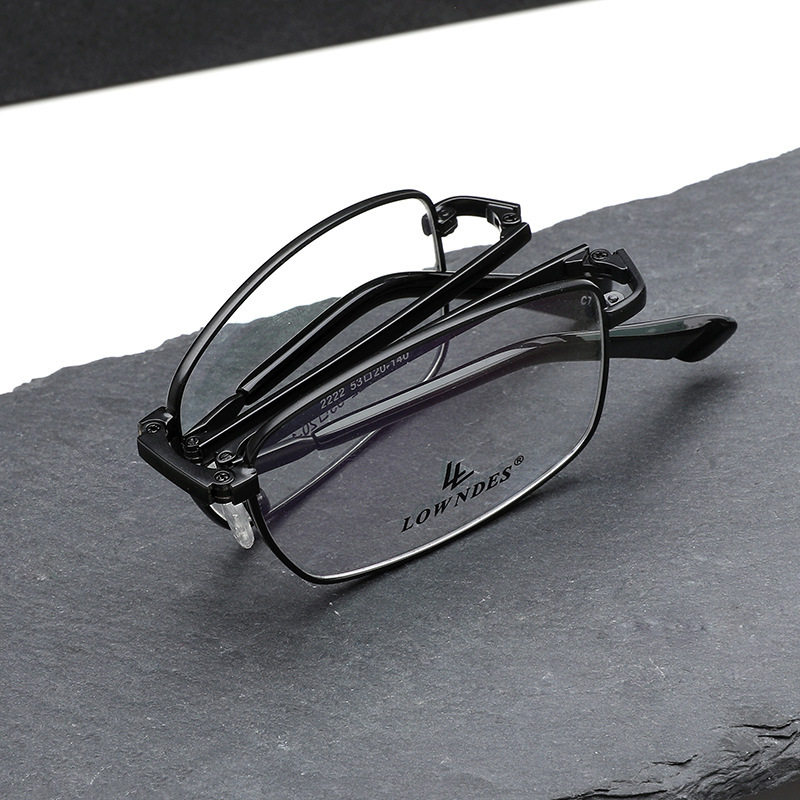 Tmall's Popular Foldableing Reading Glasses for Men, Portable, Both Far and Near, Can Be Equipped with Prescription Anti-Blue Light Alloy Glasses Frames