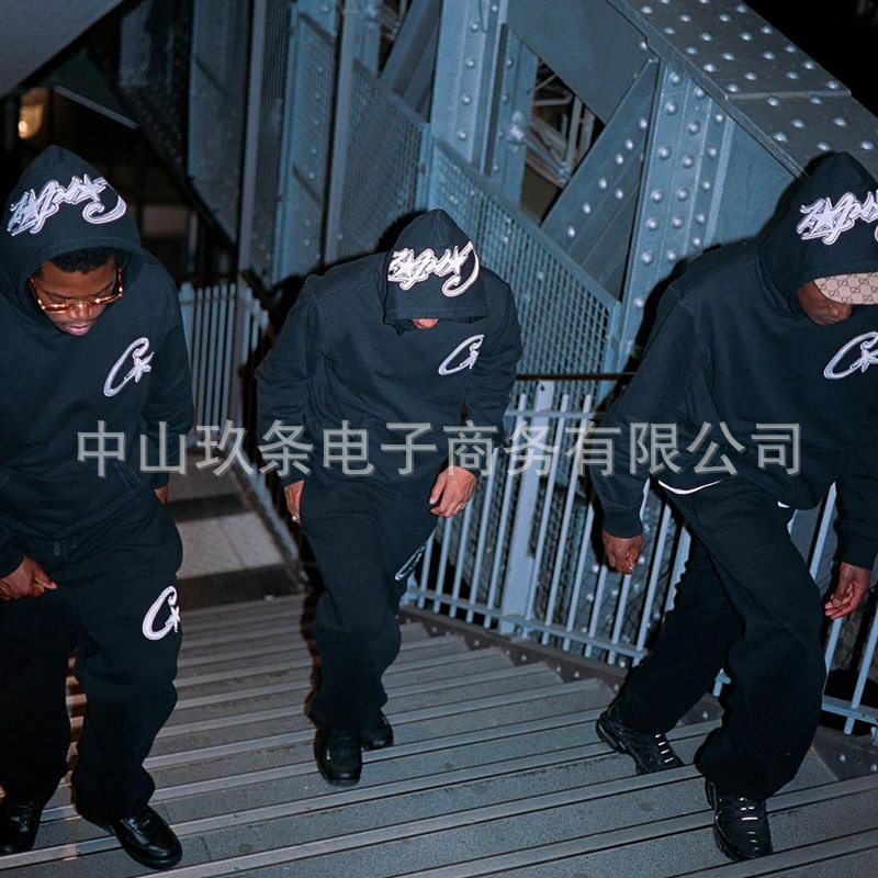 Cross-border new Corteiz Devil Island hoodie, hip-hop sports kit, two sets of rest and leisure kits