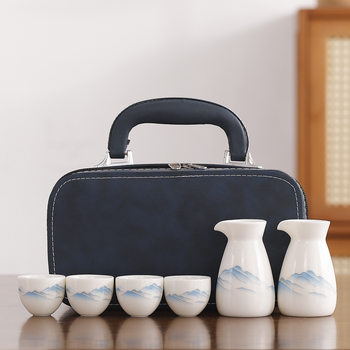 Jade Wine Set for Home Use, Liquor Dispenser, Vintage-Style Small Wine Pot, Wine Cup, Sake Cup, Japanese-Style Sake Cup