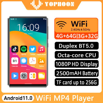 Cross-Border New 5inch 4inch English Version Wifi Android Music Player Mp3Mp4 Download at Will