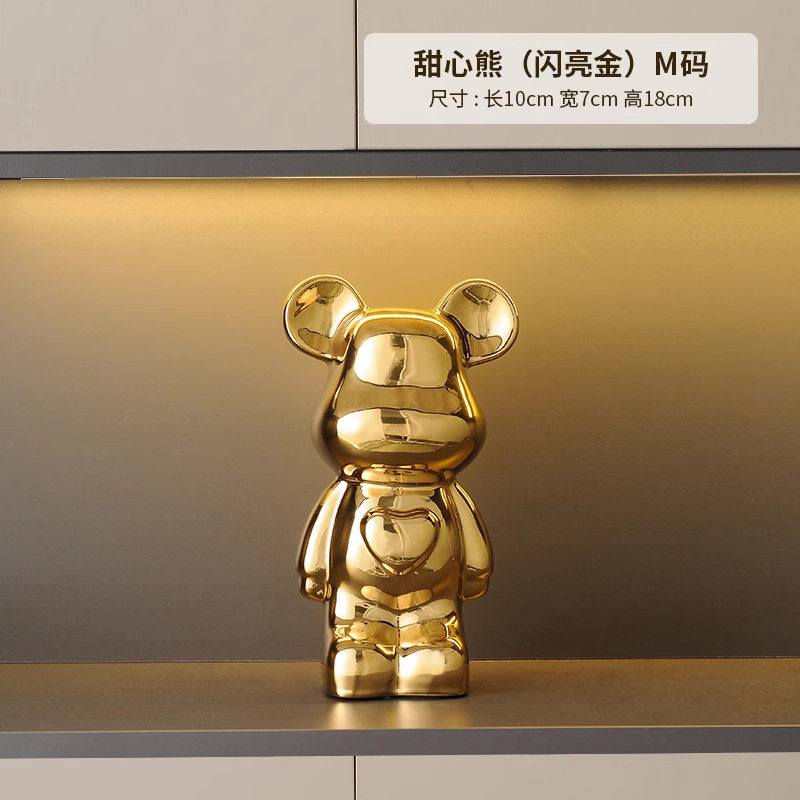轻奢暴力熊家居展示柜高档摆件客厅电视柜酒柜玄关存钱罐装饰品