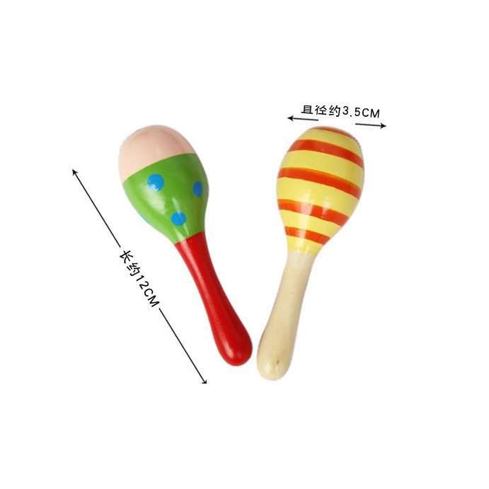 木制小沙锤 WM114练习抓握卡通沙球摇铃 0-3岁婴儿玩具 0.03