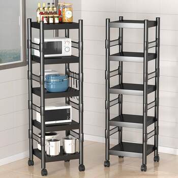 Kitchen Stainless Steel Storage Rack Floor Multi-layer Multi-function Pot Microwave Oven Shelf Household Gap Storage Rack