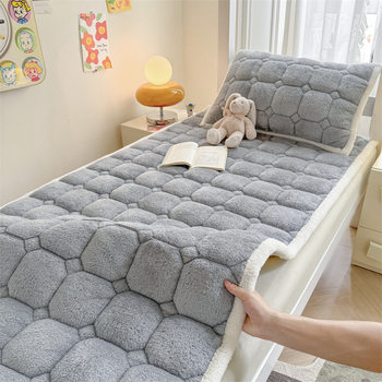Autumn and Winter Student Dormitory Bed Teddy Velvet Thickened Cotton Soft Mattress Home Bed Mattress Tatami Mattress