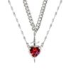 Amazon's Hot-Selling Product: One-Arrow-Through-Heart Ruby Heart Necklace, Copper Inlaid with Zircon, 18K Gold-Plated Clavicle Chain for Couples