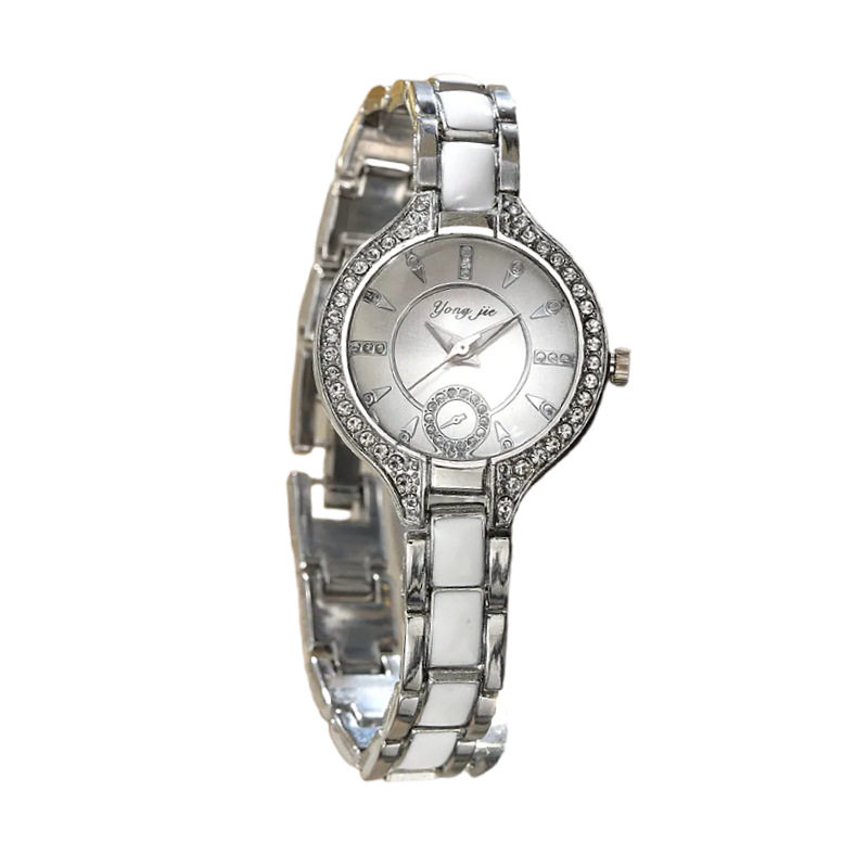 European and American Style Casual Temperament Epoxy Steel Strap Quartz Women's Watch Fashion Full Digital Surface Alloy Watch Women's Watch