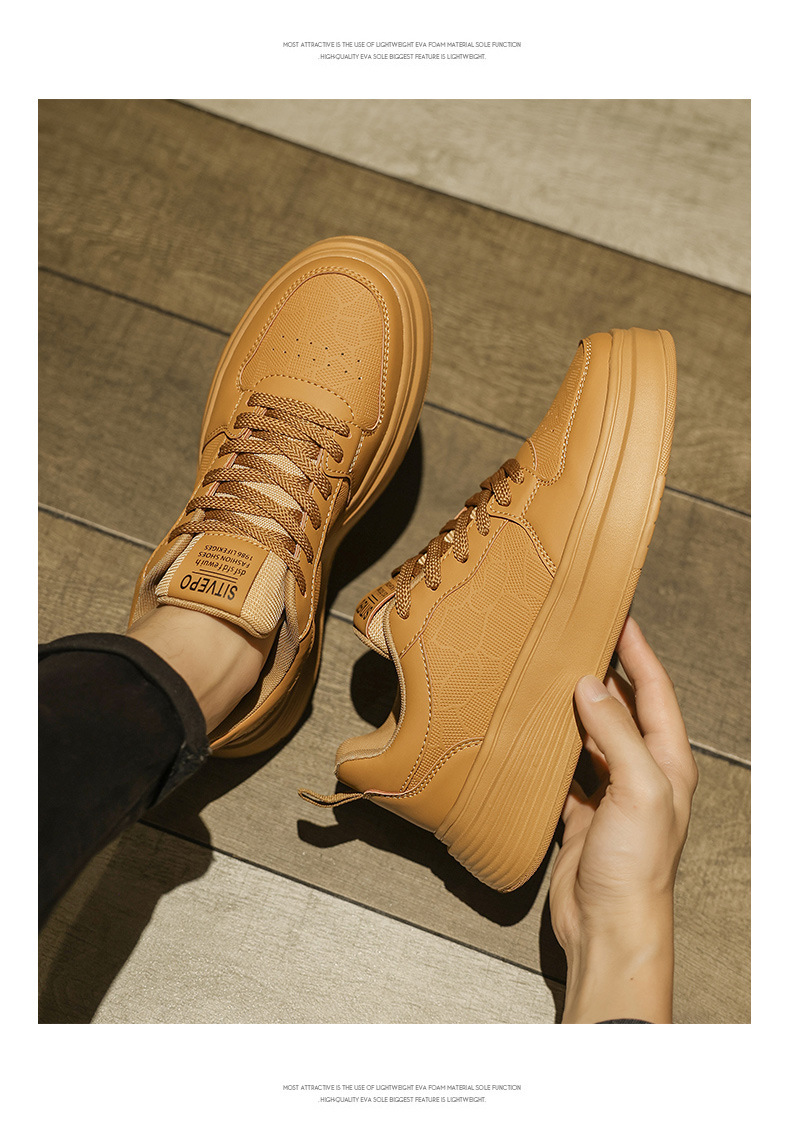 White Men's Shoes Spring New Breathable Low-top Thick-soled Trendy All-match Sneakers Men's Height-increasing Casual Fashion Trendy Shoes 15 O1CN017dPW0l1cA4ZUCxIhU !!2215596333559 0 cib