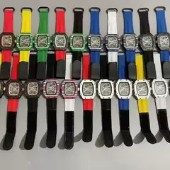 2026 New Model Carbon Fiber Texture Popular Barrel-Shaped High-End Men's Watch Cross-Border Wholesale Supply