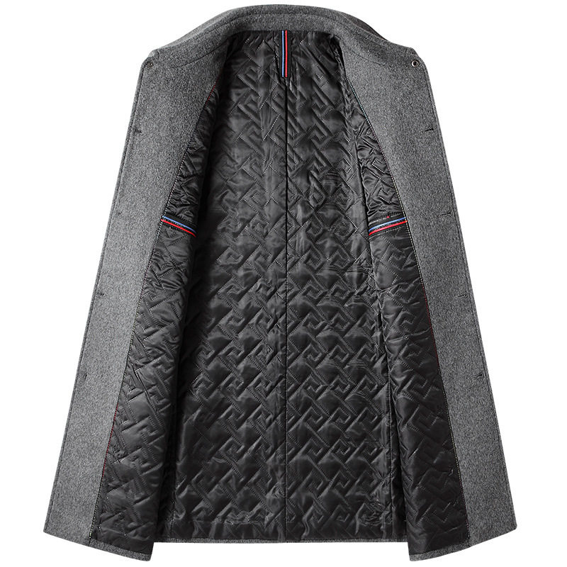 Mens Wool Blend Overcoat Mid Length Autumn Winter Wear Available in Gray and Black Wholesale