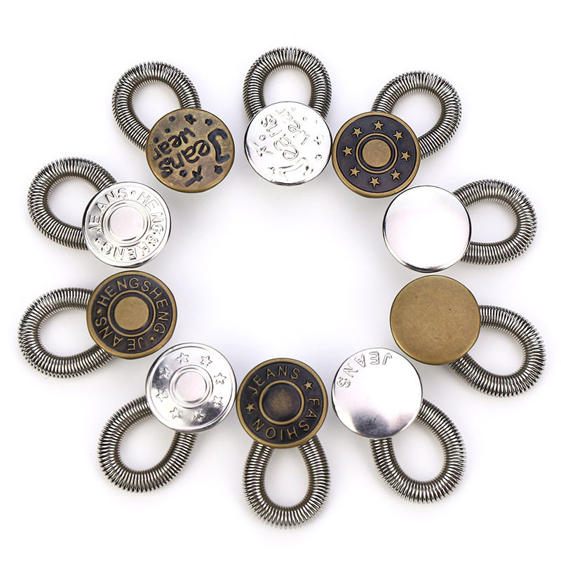 Stud-free Buttons Telescopic Removable Button Universal Buckle Extension Button Adjustable Waist Expansion Button for Jeans