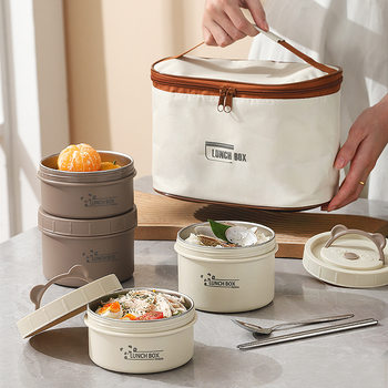 Stainless steel crisper removable office worker multi-layer lunch box outdoor lunch box microwave student soup bowl