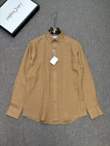 BC Men's High-End Linen Old Money Style Casual Business Long Sleeve Shirt Comfortable Soft Lightweight Silk