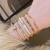 Rose gold titanium steel bracelet women's high-grade bracelet light luxury niche zircon bracelet plain ring bracelet jewelry