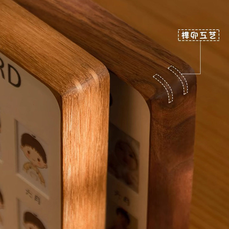 Long solid wood photo frame wholesale mortise and tenon black walnut calligraphy and painting mounting frame photo multi-palace frame hanging wall