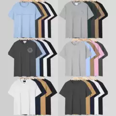 [Correct Version] 26 New Style Fish Print Short-Sleeve T-Shirt, Round Neck, Unisex, Summer, Pure Cotton, Youth, Solid Color, Casual Style