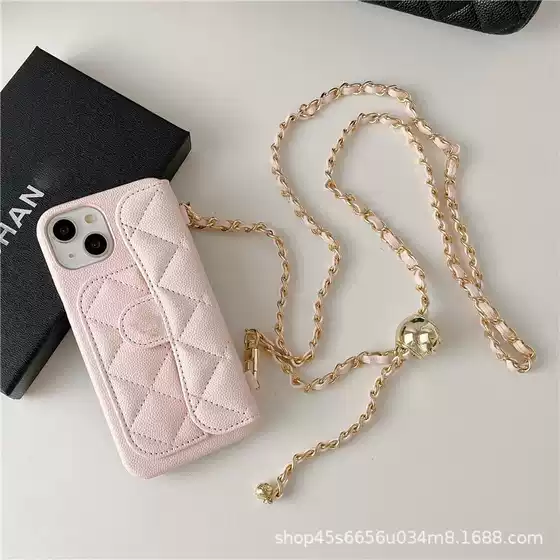 Luxury Brand Small Fragrance Card Holder iPhone 17 Pro Max Phone Case with Lanyard Crossbody 16 15 14 13 12 1 Leather Case Air Hard Case