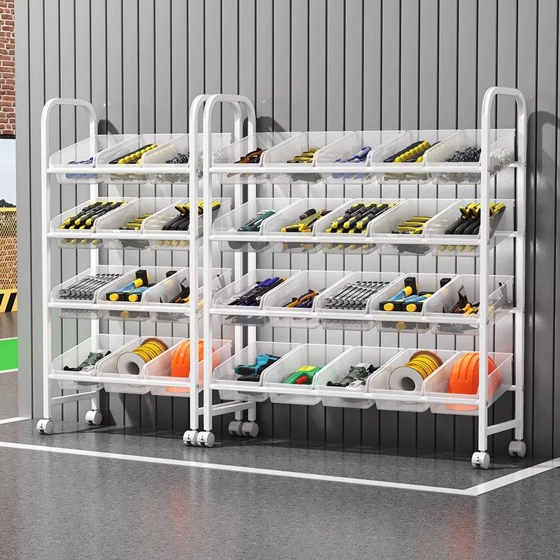 Bevel Hardware Parts Box Shelf Classification Screw Wrench Tool Box Multi-Functional Hardware Storage Trolley Storage Rack