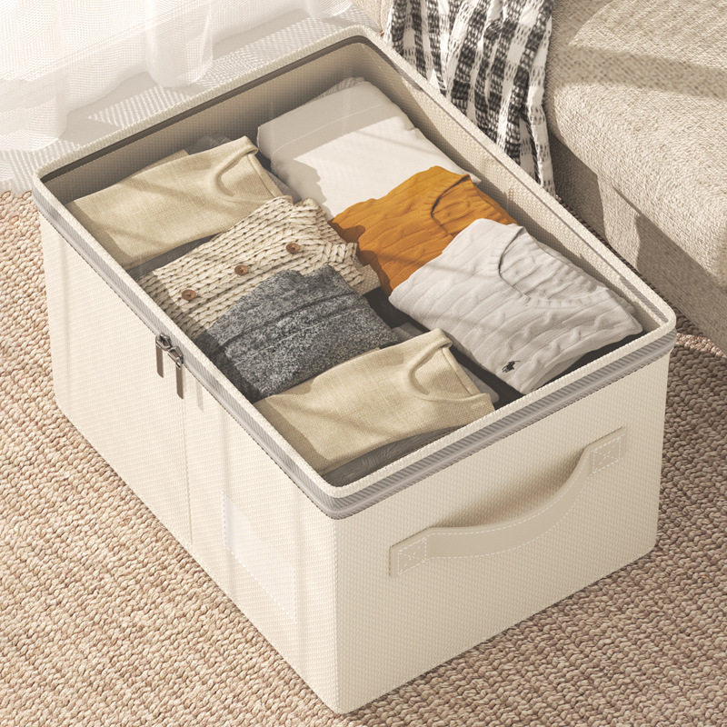 Tianshan Cotton and Linen Fabric Bedroom Wardrobe Clothing Storage Box Portable Thickened Installation-Free Storage Box Storage Bag Box