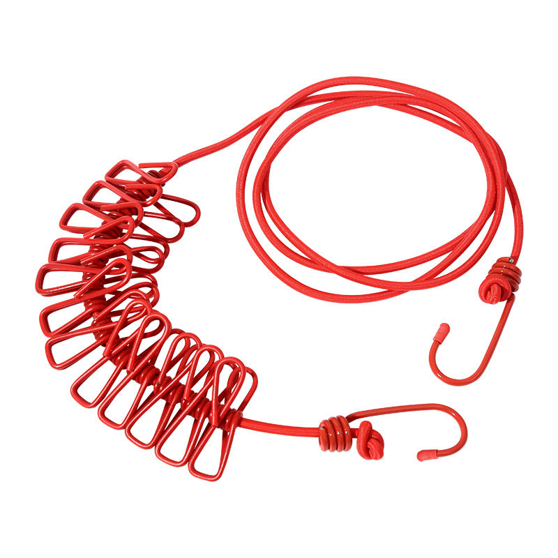 1310 Travel Portable Retractable Windproof Clothesline with Clip, 12 Clip Clothesline Clothesline