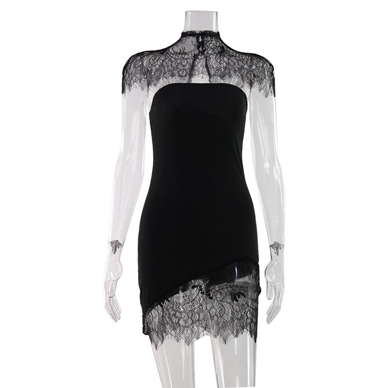 速卖通外贸性感蕾丝披件修身吊带纯欲风裹胸连衣裙纯色时尚短裙女