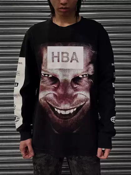 European and American Dark Horror Spoof Style Character Pattern Printing Men's and Women's Versatile Autumn Pullover Bottoming Shirt