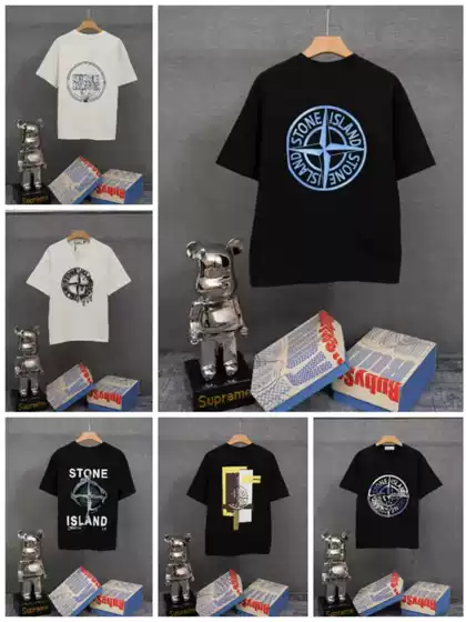 Stone Island Compass Print Short-Sleeve Unisex High Street Fashion Brand Loose T-Shirt Wholesale