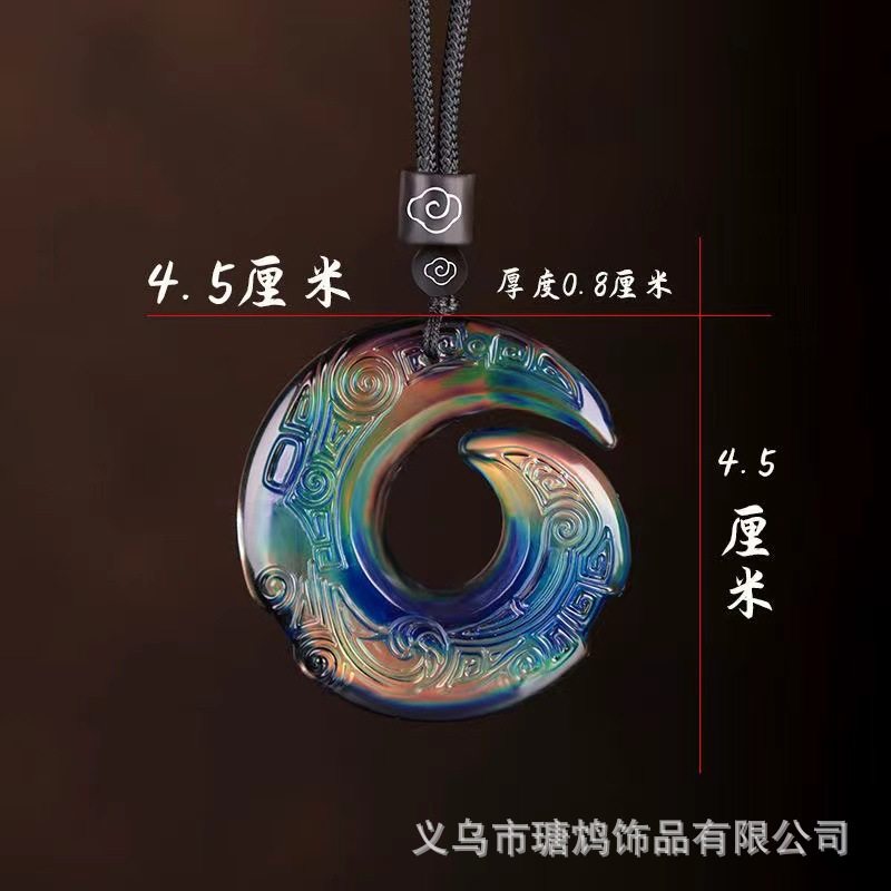 Temperature-sensitive color-changing safety buckle necklace for men and women can change color with body temperature pendant couple fashion pendant