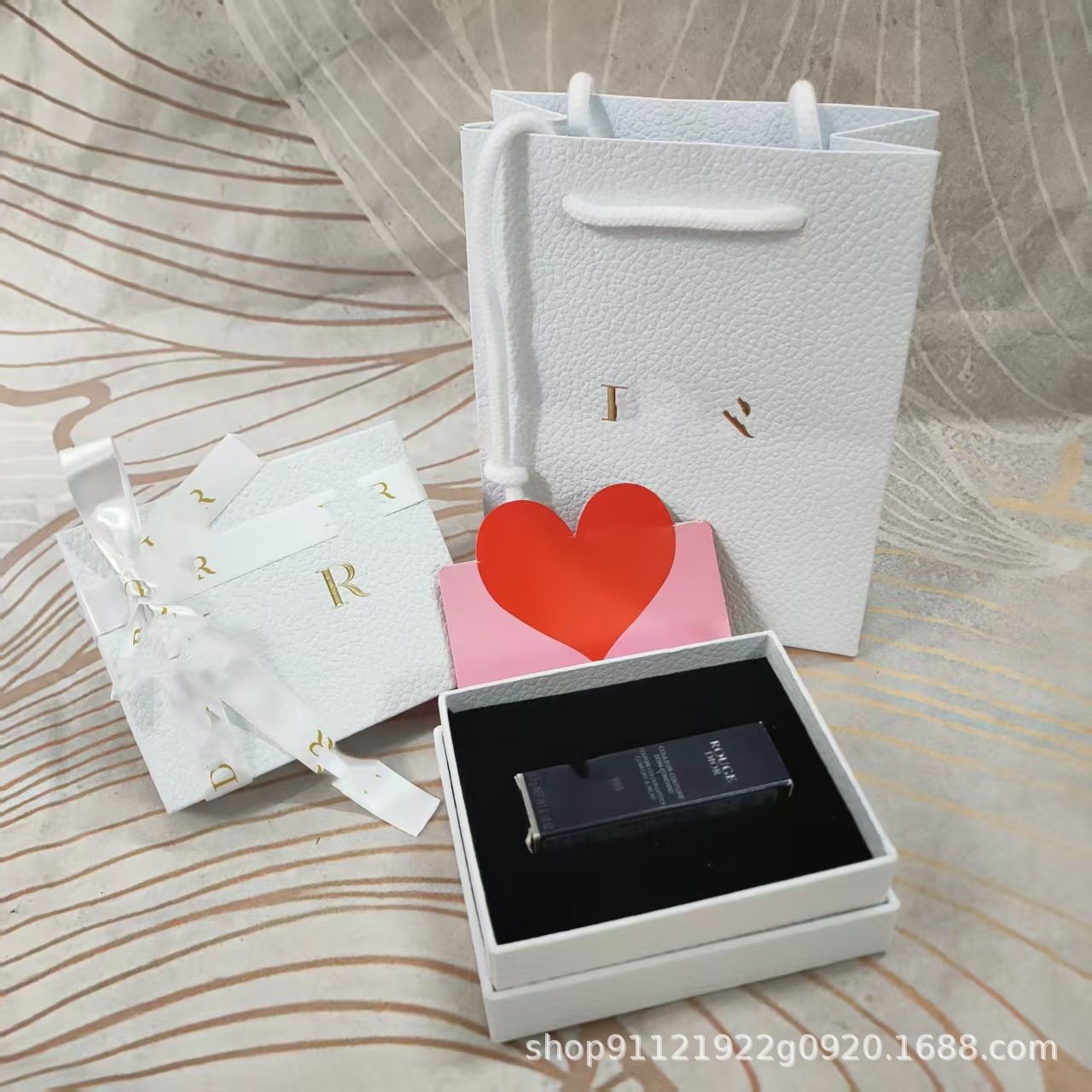 D home litchi pattern white lipstick packaging empty box lipstick gift box is really my perfume box gift bag