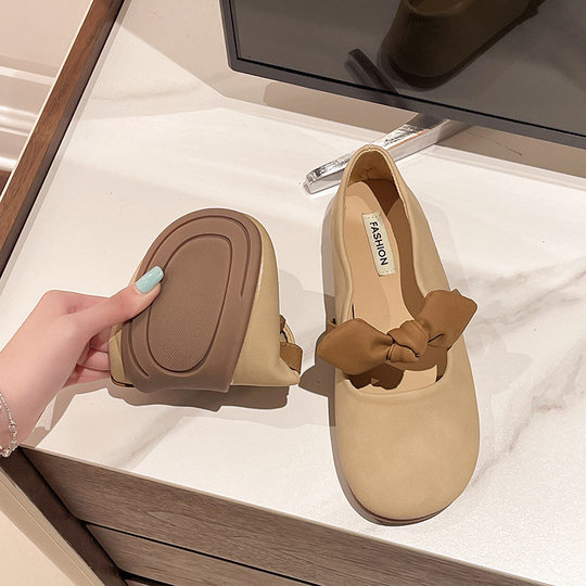 Popular Flat Bowknot Slip-On Shoes for Women, 2025 Autumn New Soft-Soled Mary Jane Shoes