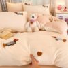 Category a Autumn and Winter Thickeneded Milk Velvet Four-Piece Set for Single and Double Student Dormitories Ins Cute Cartoon Baby Velvet Three-Piece Set