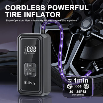 Car Air Pump Small Car Air Pump Electric Portable with Lighting Digital Display Inflatable Pump Electric Air Pump