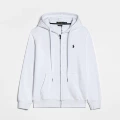 Zipper style, white with black label
