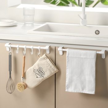 Shelf hook rack kitchen cabinet door towel rack drawer door shelf wardrobe hanger bag rack