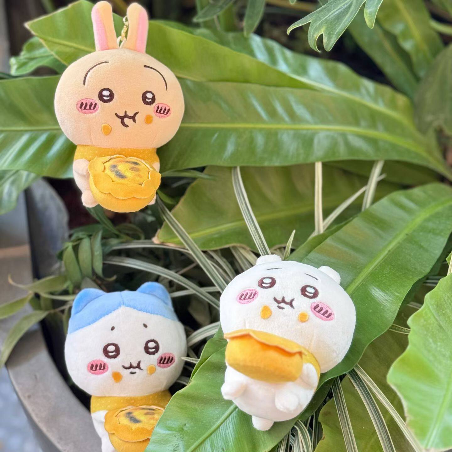 日系自嘲熊蛋挞系列毛绒公仔挂件可爱吉依小八钥匙扣玩偶书包挂饰