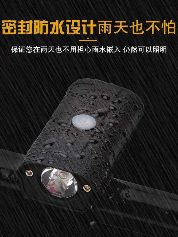 Bicycle headlight USB rechargeable bicycle light aluminum alloy car headlight 5-speed warning light riding flashlight accessories