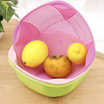 008 fruit blue square hollow drain wash basket kitchen wash basin fruit basket fruit and vegetable drain basket wholesale