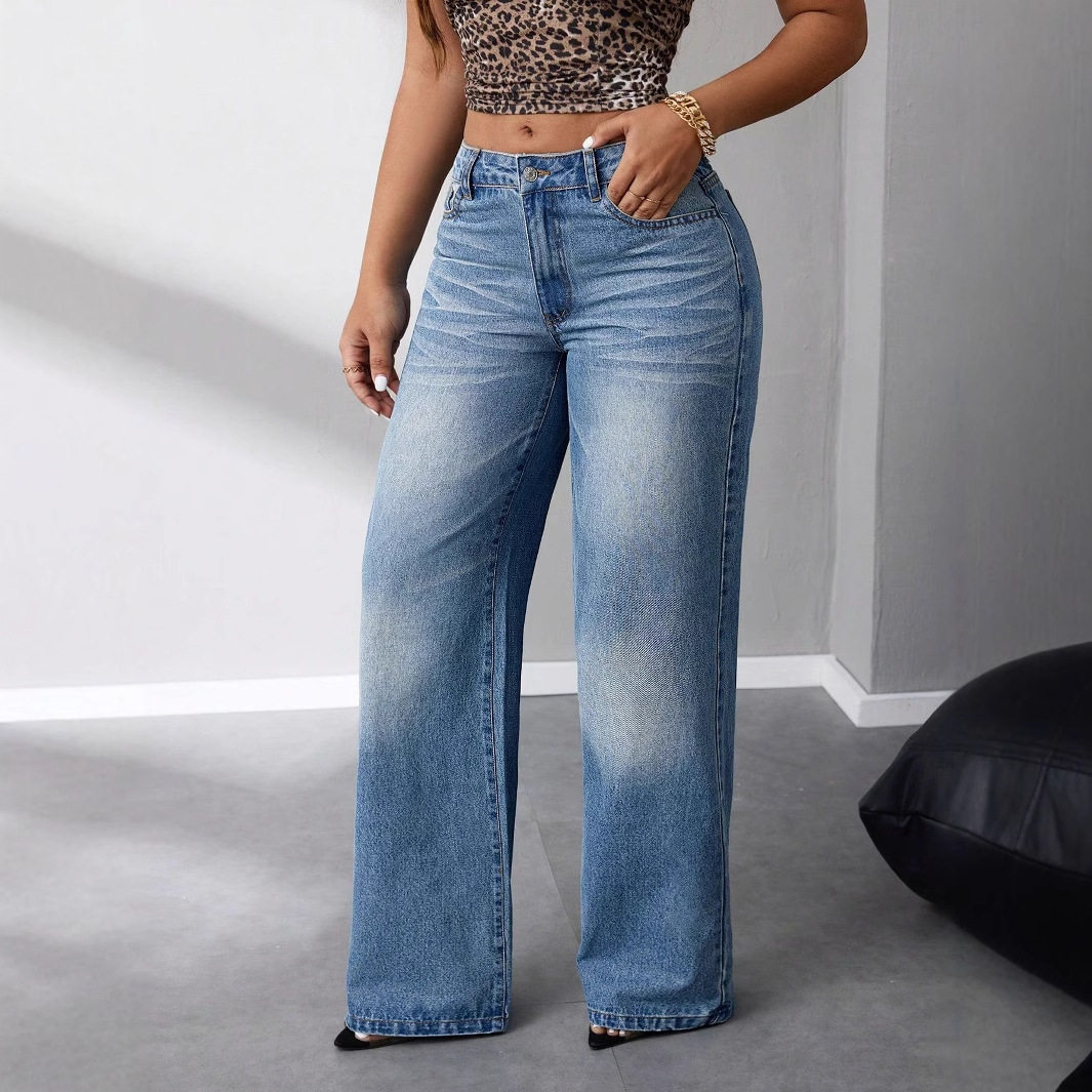 Loose Fit Wide Leg Denim Pants High Quality Fabric Casual Style Trendy Design Perfect for Everyday Wear Wholesale