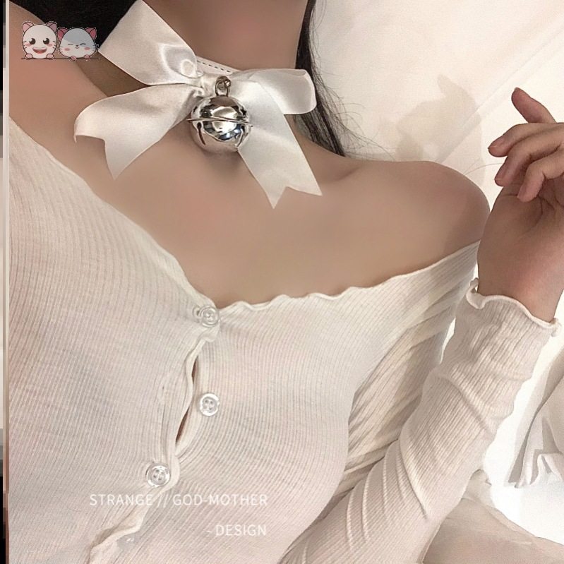 New Style Lace Collar for Women Taking Photos and Going Out, Super Fairy Halter Bell, Cute Bow Necklace Jewelry