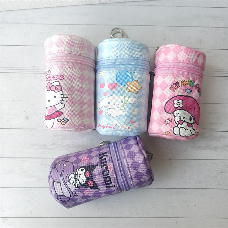 Foreign Trade Macaron Color Mini Cartoon Bucket Bag Big-Eared Dog Kidsren's Student Coin Purse with Keychain Cosmetics Bag