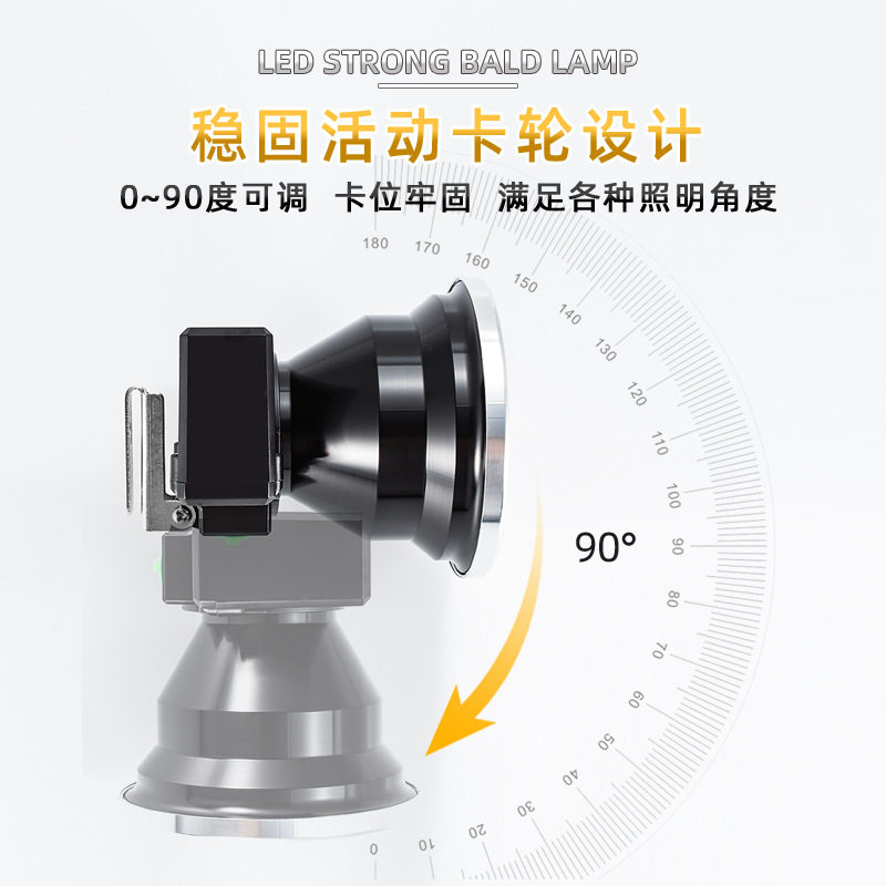 Helmet Cap Headlamp Hook Charging Clip Headlamp Strap Construction Site Mining Dual-Use Head-Mounted Led Light Long Battery Life