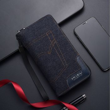 Men's Wallet Long Wallet Men's Canvas Fashionable Korean-style Multi-function Card Bag Coin Purse Multi-card Clutch Bag