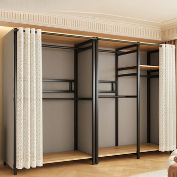 Simple Assembly Wardrobe, Entryway Cabinet, Bedroom Household Metal Coat Rack, Rental Room Wardrobe, Small Bedroom Cabinet