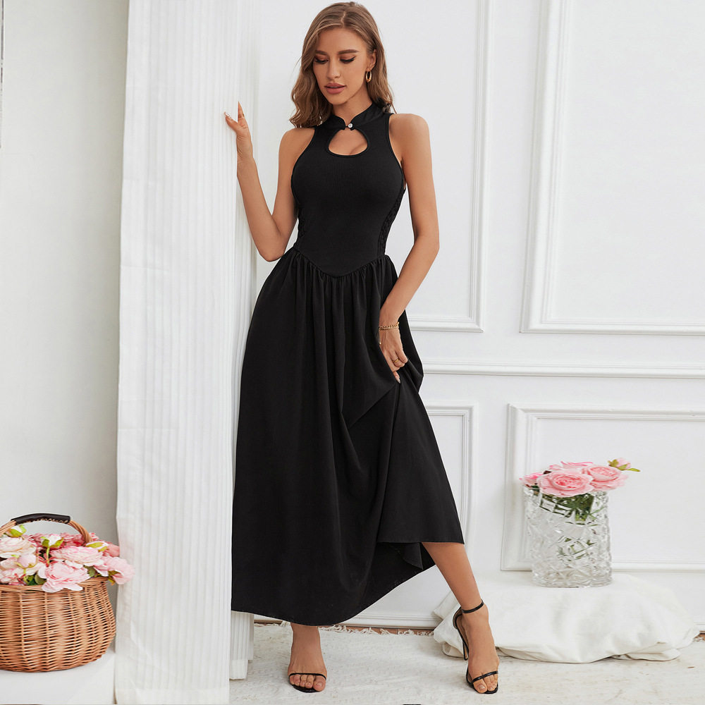 Summer Womens Dress Sexy Sleeveless High Neck Chinese Style Elegant Design Perfect for Parties and Events