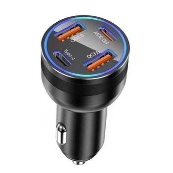 Factory one-to-three car charging aluminum alloy super fast charging high-power PD30W cigarette lighter car mobile phone charger