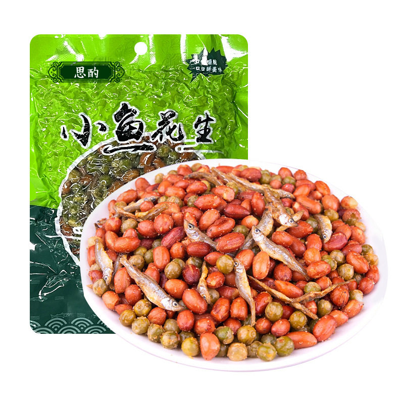 Si Zhu Fu Ji Net Large Grain Small Fish Peanuts Snack for Drinking 100g
