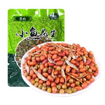Si Zhu Fu Ji Net Large Grain Small Fish Peanuts Snack for Drinking 100g