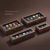 Wood Grain Leather Watch Storage Box, Home Watch Placement Box, High-End Exquisite Solid Wood Display Box, Mechanical Watch Jewelry Box