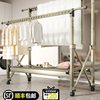 Floor-Standing Folding Clothes Drying Rack for Indoor Home Use, Balcony Aluminum Alloy Adjustable Clothes Hanger for Outdoor Drying of Quilts