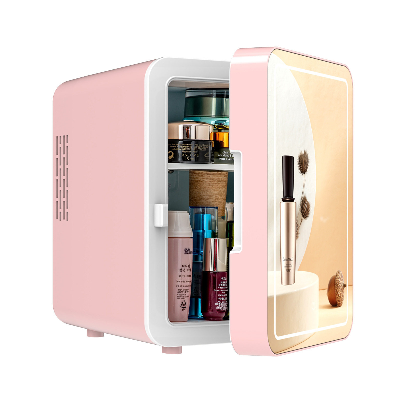 Cross-border hot sale beauty refrigerator 4L mirror cosmetic mask portable cold and warm dual-use small mini car refrigerator