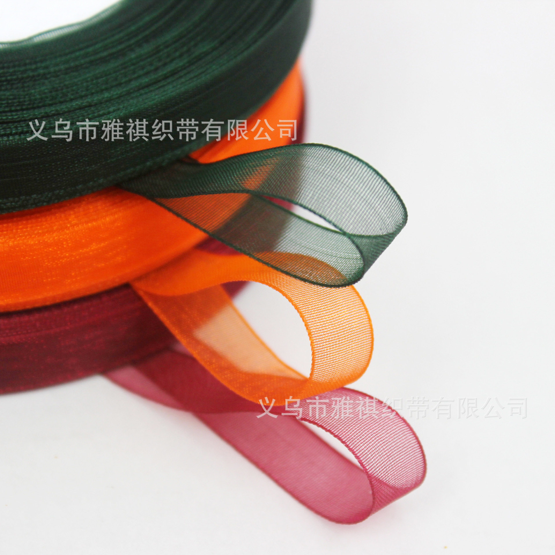 [Best-Selling Model] 1cm Snow Gauze with Chiffon Transparent Ribbon Organza with Hook Hat Braided Hair Bookmark Packaging Ribbon